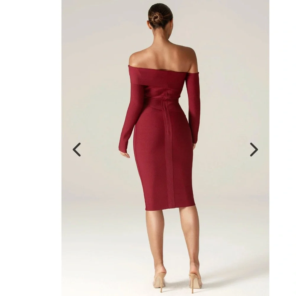 ALIEVA Shiva bandage dress maroon - Picture 4 of 15